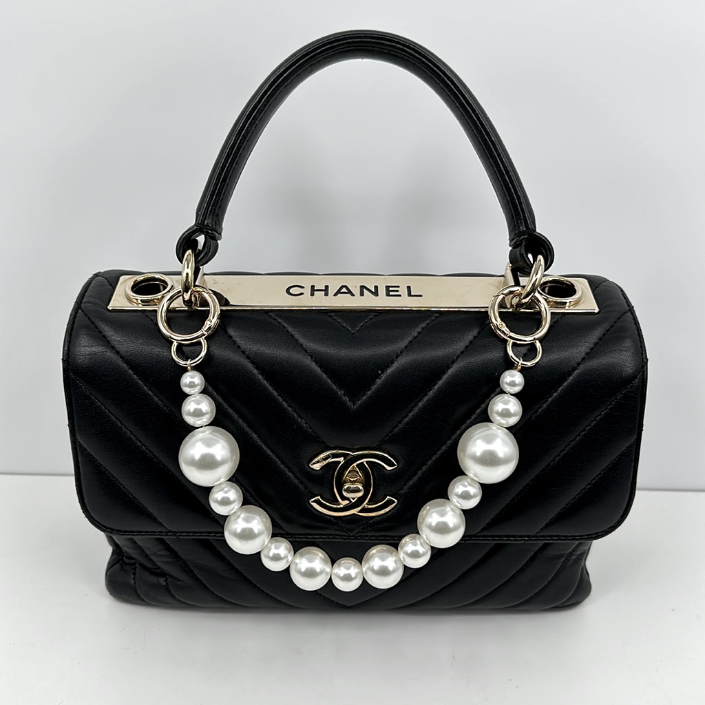 Nwot Faux Pearl Beads Chain Handbag Handle/Strap
